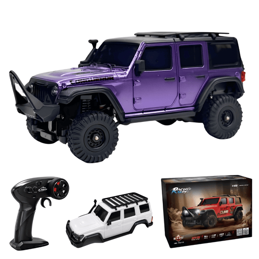 HB Toys R4308 Jeep Wrangler Purple 12cm 1:43 Scale 4WD RC Crawler 4WD