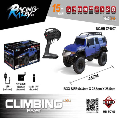HB Toys ZP1007 1:10 Toyota FJ Cruiser Blue RTR 4WD Rc off road crawler