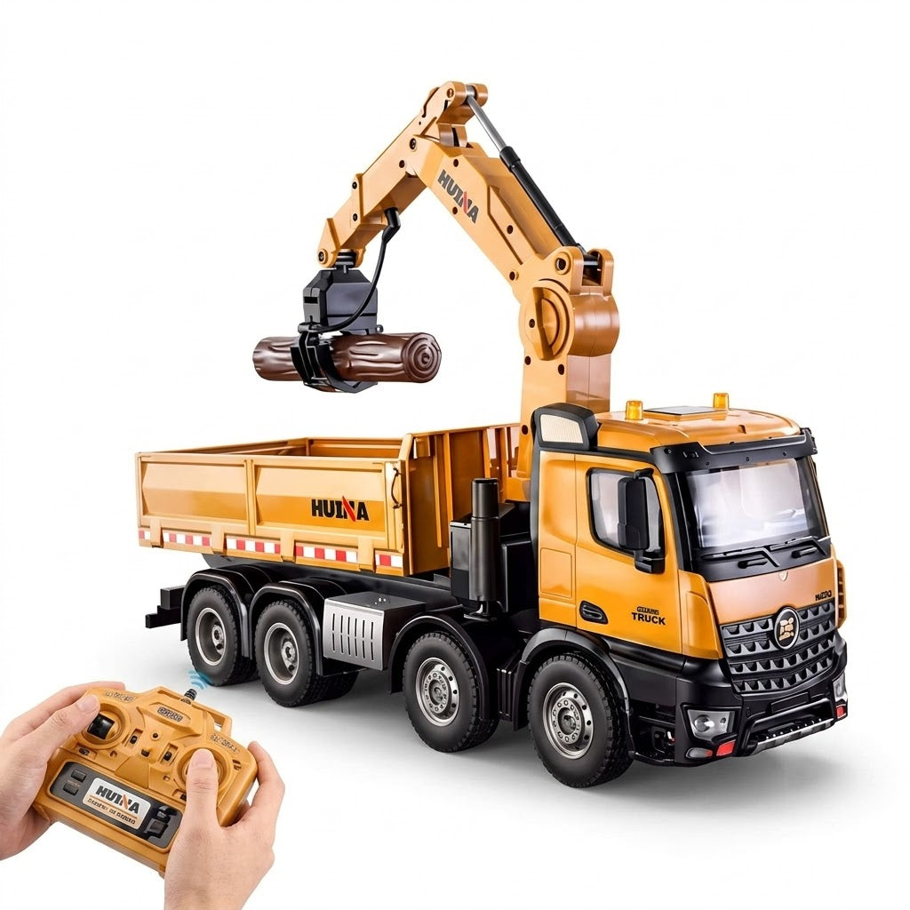 HUINA 1538 RC Dump Truck with Alloy Timber Grabber