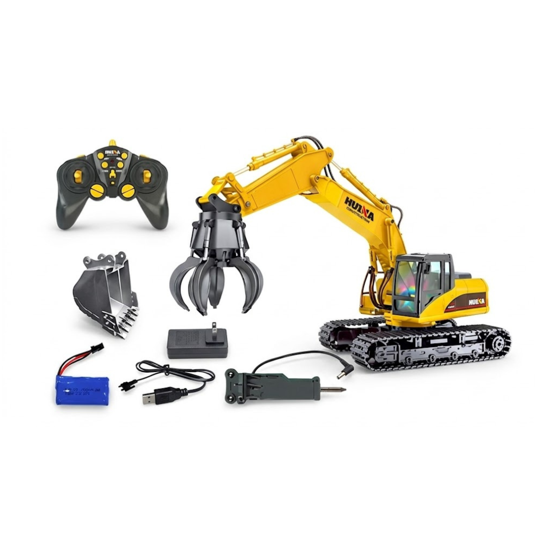 HUINA 1571 1:14 Scale RC Grabber Truck with Bucket Alloy Construction Vehicle 16CH