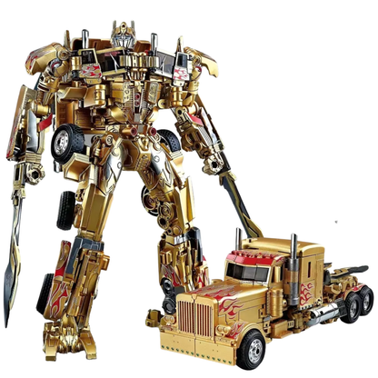 Heroic Leader Gold Metal Version Transforming Robot Action Figure 30CM