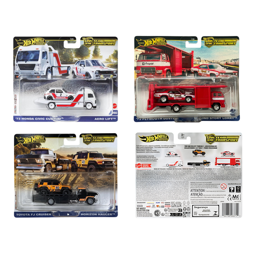Hot Wheels | FLF56 | Car Culture Team Transport | 4 Piece Set | 1:64 Diecast Cars & Transporters