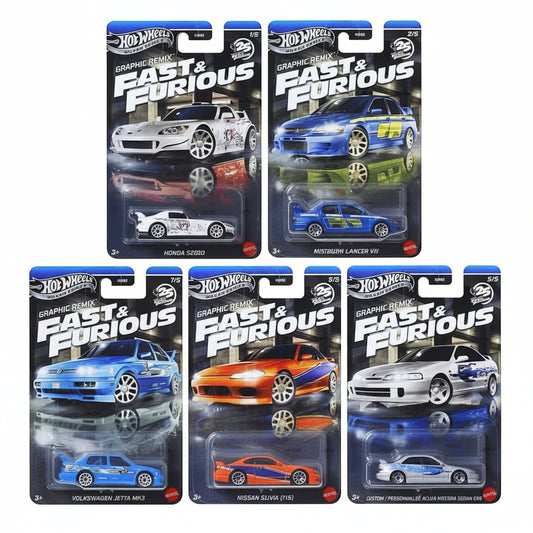 Hot Wheels HNR88-9C6L Fast & Furious Graphic Remix 5 pcs set
