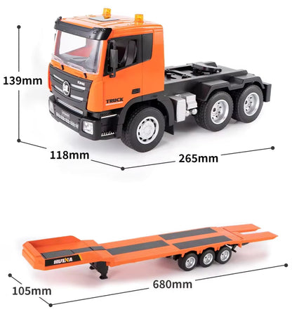 HUINA 1319 1:24 Scale 9CH RC Tractor Truck with Flatbed Trailer & Excavator