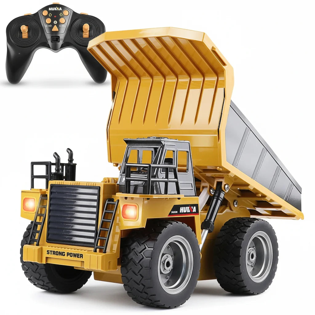 Huina 1533 1:18 RC Dump Truck | 9CH Construction Vehicle with LED Lights