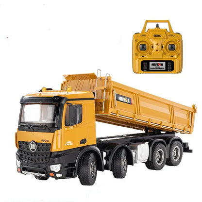 Huina 1536 1:14 Scale RC Dump Truck with LED Lights and Remote-Controlled Dump Bed