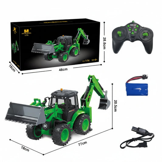 Huina 1579 RC backhoe loader with front bucket