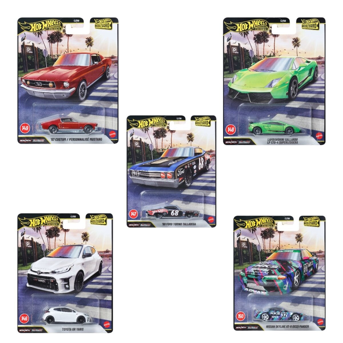 Hot wheels GJT68-9C68 Boulevard RealRiders 5 pcs set