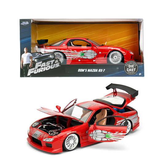 JADA JD98377 | 1:24 Scale Fast & Furious Dom's 1993 Mazda RX-7 | Diecast Model Car