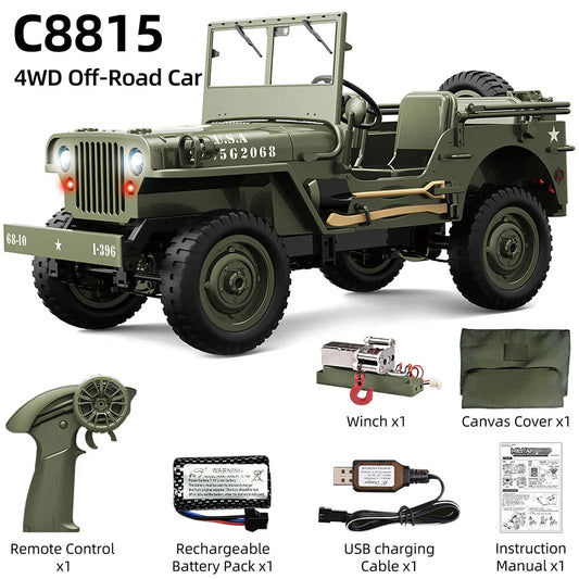 JJRC C8815 1:10 4WD Willys Military Jeep RC