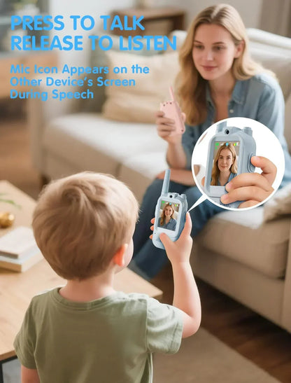 Kids Video Walkie Talkie Set | HD Camera, Voice Changer & Long-Range Talk
