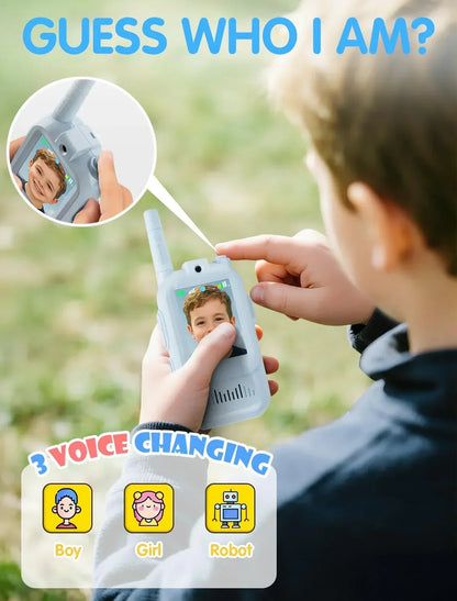 Kids Video Walkie Talkie Set | HD Camera, Voice Changer & Long-Range Talk