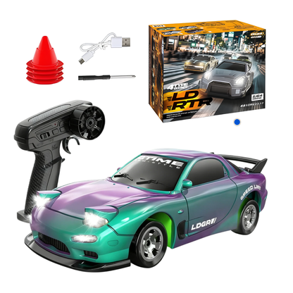 LD RTR 3601 | Iridescent Metallic | 1:43 Scale Mini RC Drift Car | 2.4GHz | 4WD | LED Lights | RTR