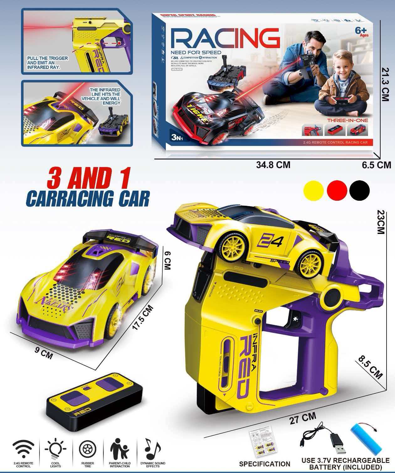 Magicwand 2-Player Infrared Battle RC Car with Dual Remotes