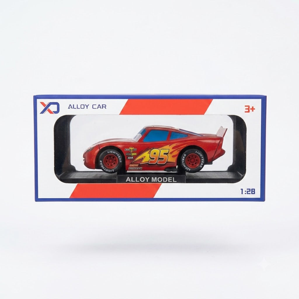 McQueen Alloy Cars 1:28 Scale Lightning  Diecast Model Car | Red Racing Car | Collectible Toy