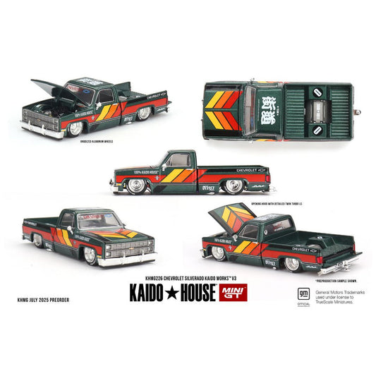 MINI GT Kaido House 226 Chevrolet Silverado KAIDO WORKS V3 Diecast Car