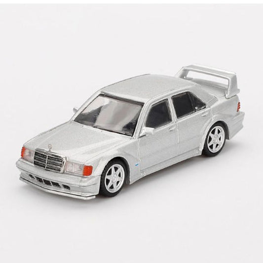 MINI GT 1:64 Mercedes-Benz 190E 2.5-16 Evolution II in Astral Silver Diecast Car
