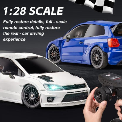 Mini 4WD RC drift car with racing and drift tire set