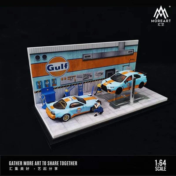 MoreArt Gulf 1:64 scale diecast car display garage