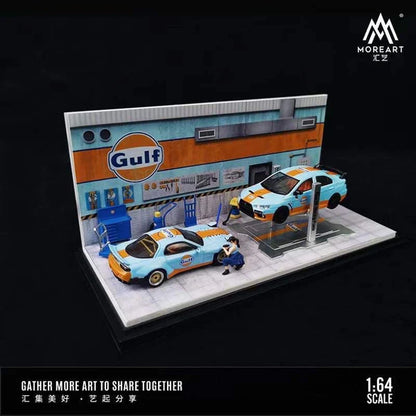 MoreArt Gulf 1:64 scale diecast car display garage