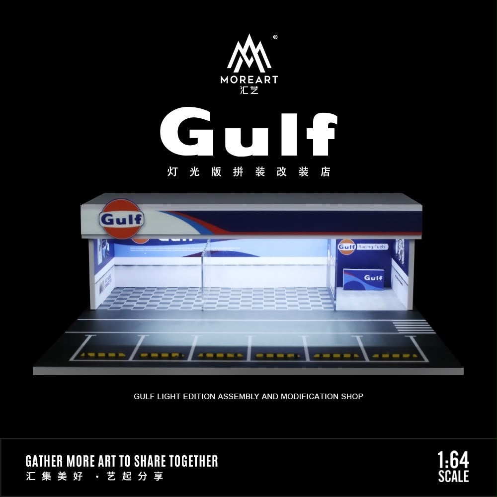 MoreArt Gulf Gas Station Scene 1:64 scale diorama display model