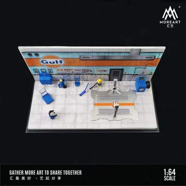 MoreArt MO641056 1:64 Gulf automobile repair workshop diorama