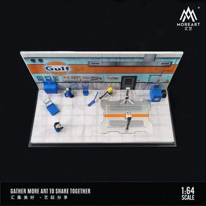 MoreArt MO641056 1:64 Gulf automobile repair workshop diorama