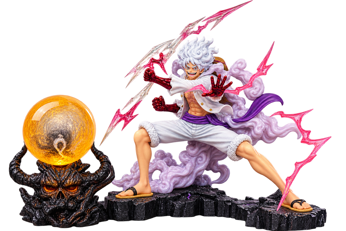 One Piece Luffy Gear 5 15CM figure with Onigashima LED lamp
