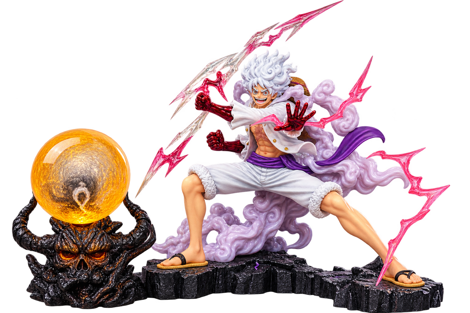 One Piece Luffy Gear 5 15CM figure with Onigashima LED lamp
