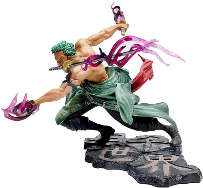 One Piece Zoro battle figure with translucent purple energy effects