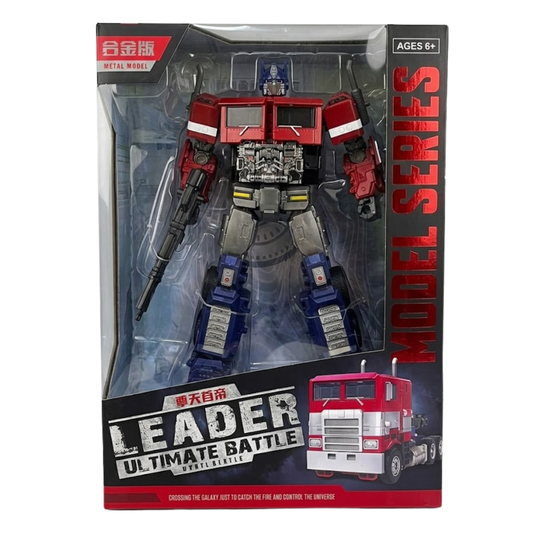 Optimus Prime Transformers Figure - Leader Ultimate Battle Metal Model Transforming Robot Action Figure 30CM