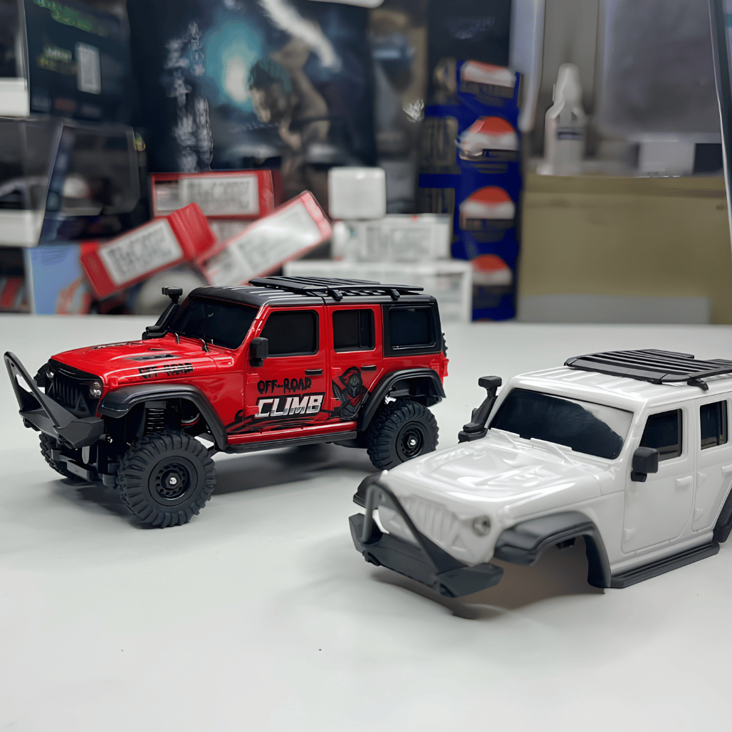 Overhead perspective of the red HB Toys R4307 micro crawler body shell available for bulk orders across India