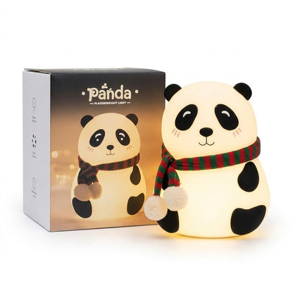 Panda Night Light for Kids Rechargeable Soft Silicone LED Lamp with Tap Control & Multi-Color Modes