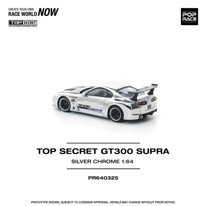 Pop Race PR640325 Top Secret GT300 Supra Silver Chrome