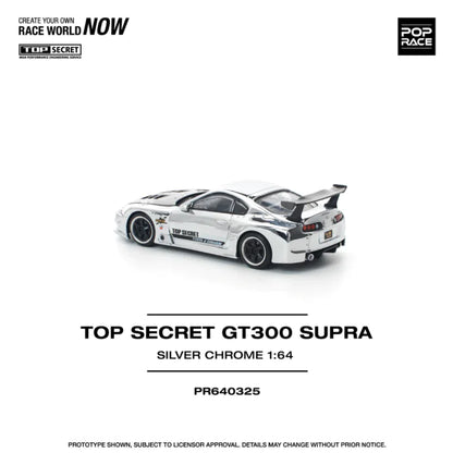 Pop Race PR640325 Top Secret GT300 Supra Silver Chrome