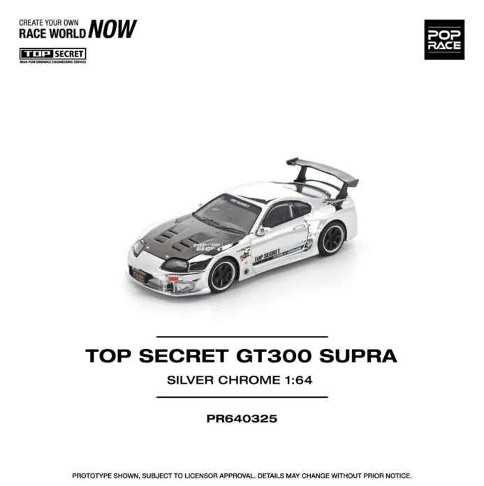 Pop Race PR640325 Top Secret GT300 Supra Silver Chrome