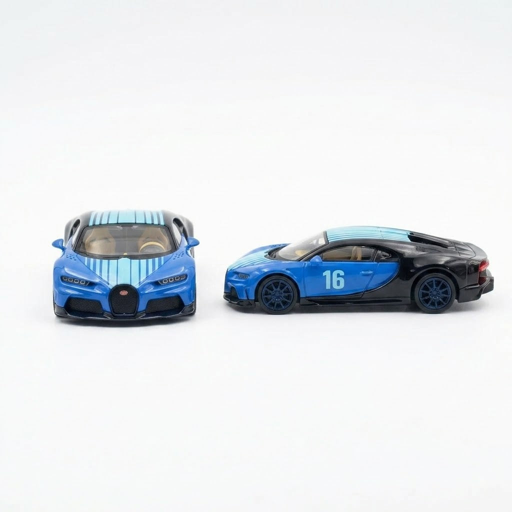 PosterCars Bugatti Chiron Super Sport blue 1:64 diecast model
