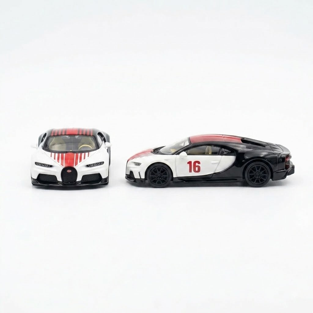 PosterCars Bugatti Chiron Super Sport white 1:64 diecast model