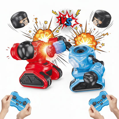 RC Battle Boxing Robots for Kids 2 Player Remote Control Fighting Robot Toy with Lights & Sound
