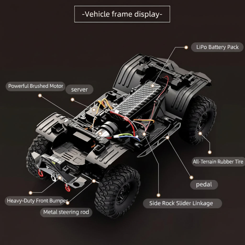 RC crawler with rugged tires hobby grade