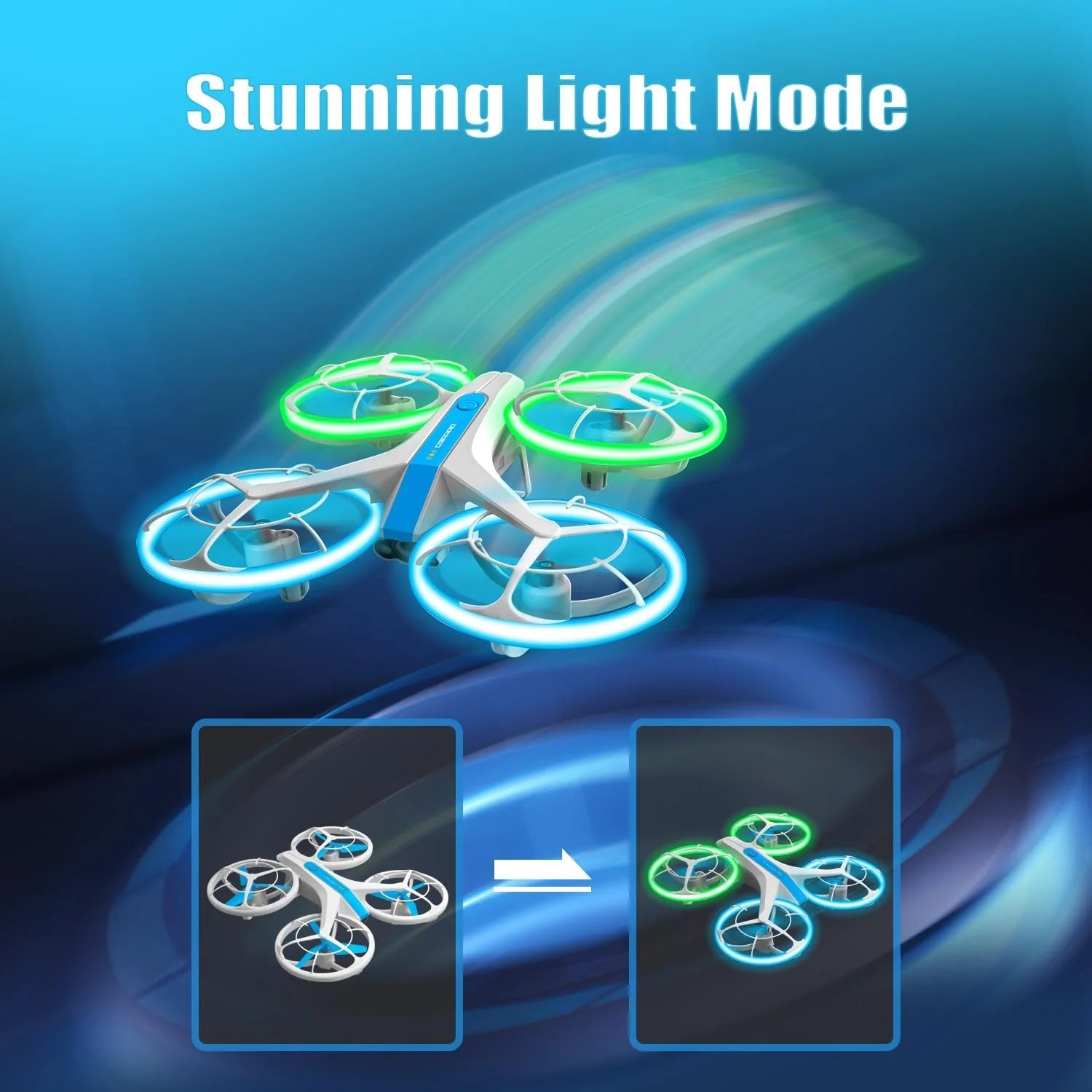 RC drone with headless mode and rechargeable battery