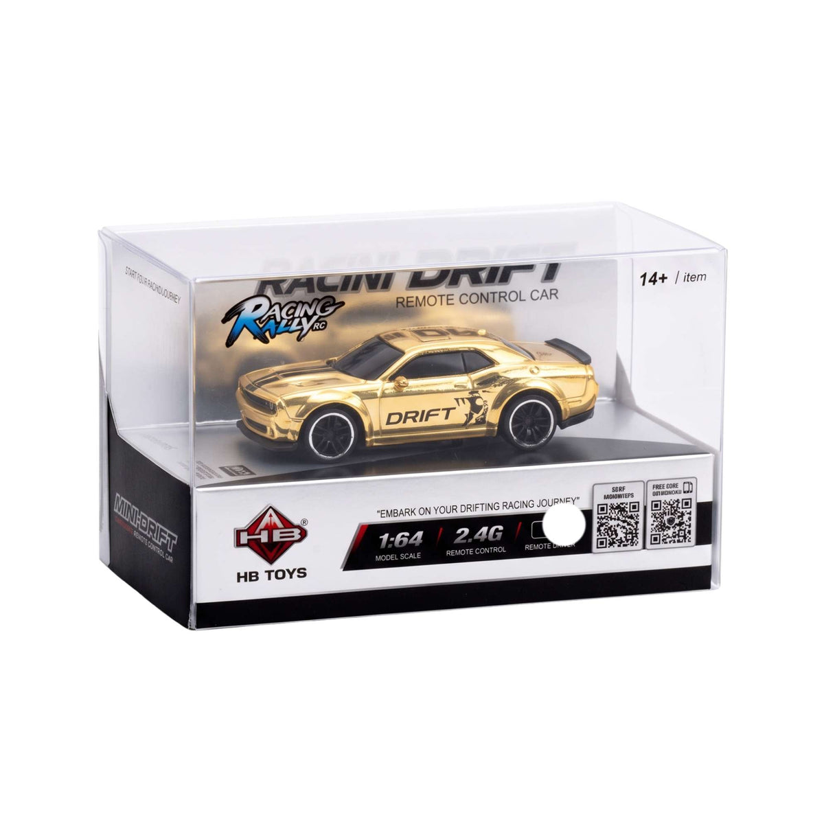 Racing Rally HB-RP6402-1 Gold Ford Mustang 1:64 4WD RC Drift Car