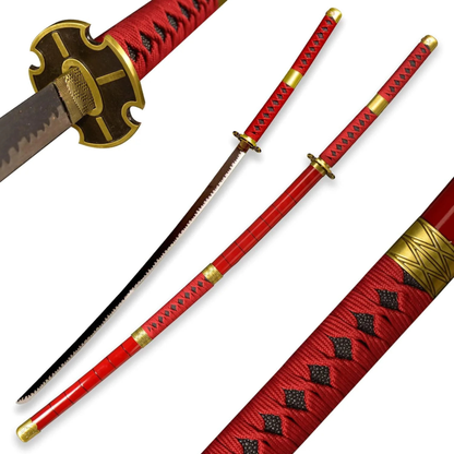 Sandai Kitetsu anime sword featuring the signature red scabbard design
