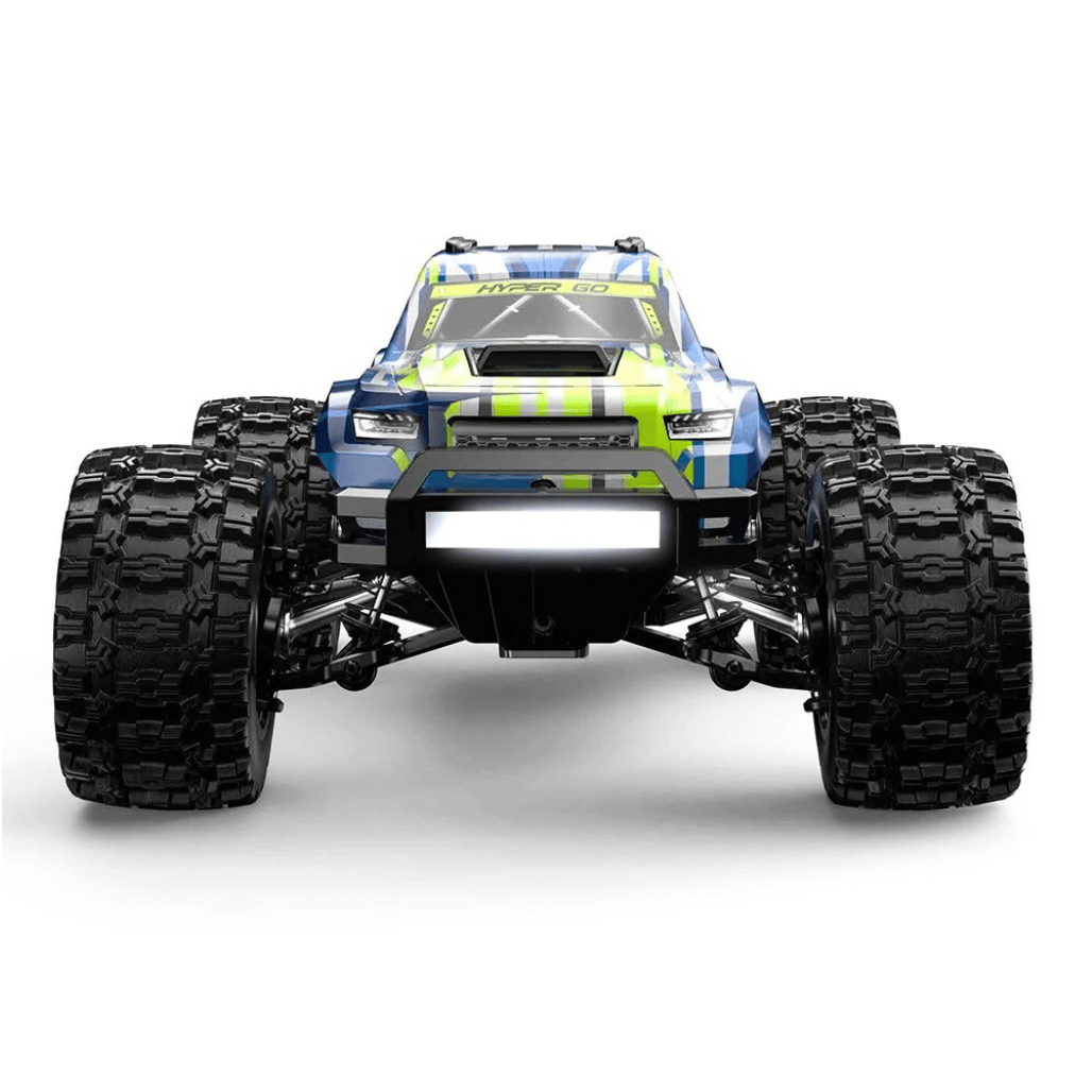 Side profile view of the 1:14 scale brushless RC monster truck ready for retail bulk orders in toy shops across India