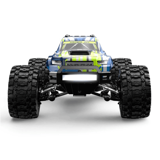 Side profile view of the 1:14 scale brushless RC monster truck ready for retail bulk orders in toy shops across India