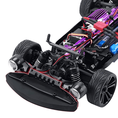 Side profile view of the 1:16 scale blue drift RC vehicle ready for retail bulk orders in toy shops across India