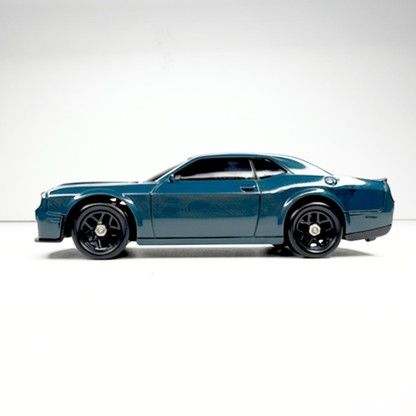 Side profile view of the 1:43 scale dark blue drift RC car ready for retail bulk orders across India