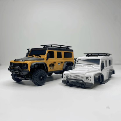 Side profile view of the yellow HB Toys R4304 off-road RC crawler ready for retail stock wholesale orders