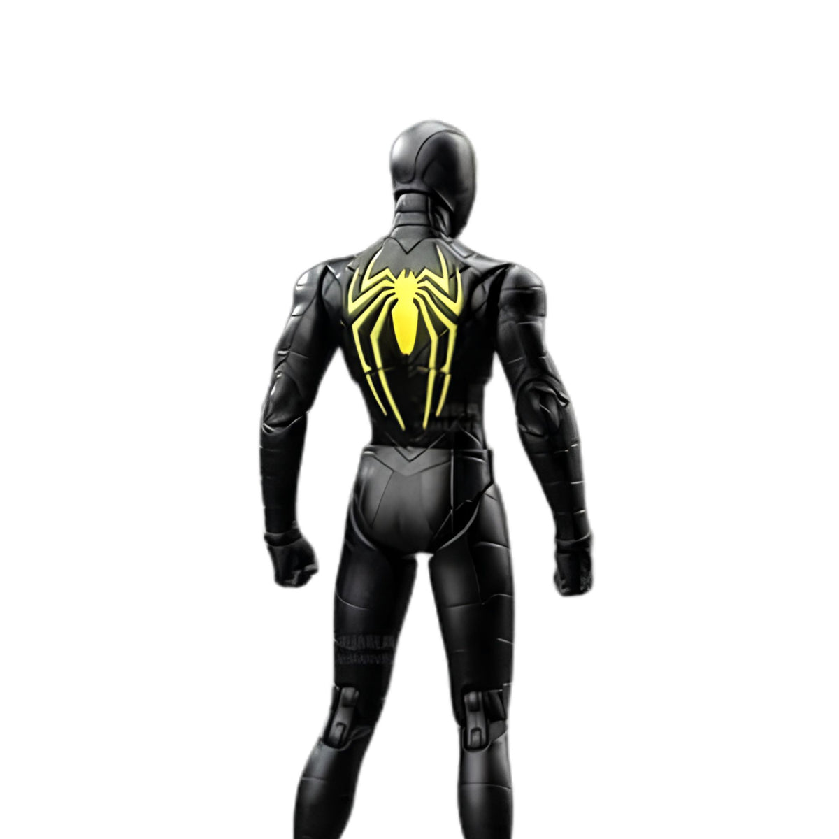 Spider-Man Anti-Ock Suit black and yellow articulated figure with stand