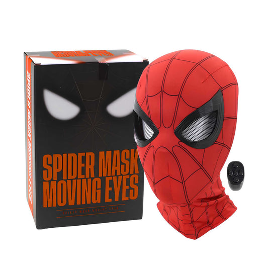Spider-Man Moving Eyes Mask | Remote Control | 365 Gram | Heavy Grade | Red | 1:1 Scale